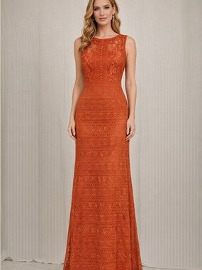 open lace back dress Tadashi Shoji Off-The-Shoulder Floral Embroidered Dress main image 0